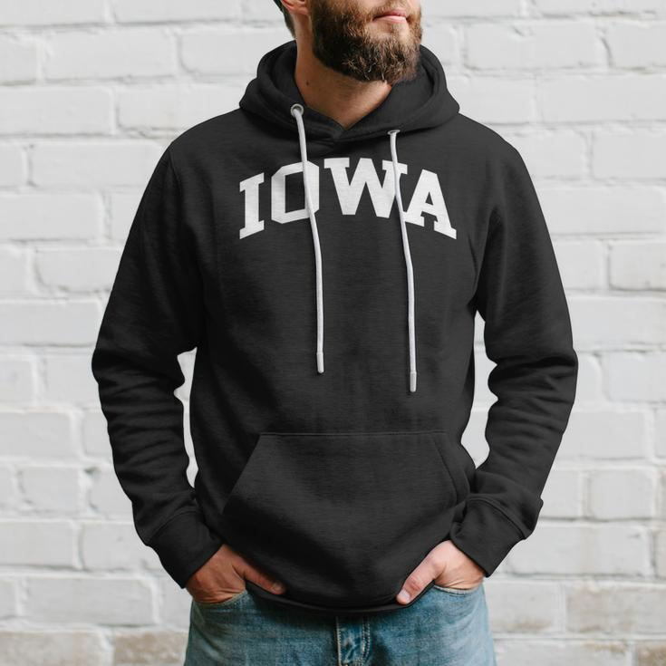 Iowa Us College Font Proud American Usa Men Hoodie Graphic Print Hooded Sweatshirt Gifts for Him