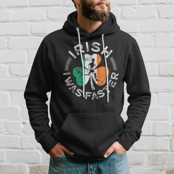 Irish I Was Faster Running Vintage Flag St Patricks Day Hoodie Gifts for Him