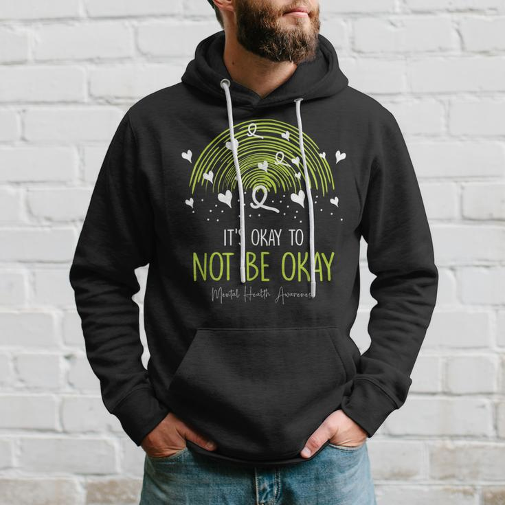 Its Ok Not To Be Ok Mental Health Awareness Green Ribbon Hoodie Gifts for Him
