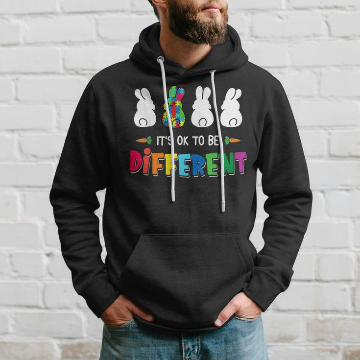 Its Ok To Be Different Bunny Rabbit Autism Awareness Outfit Hoodie Gifts for Him
