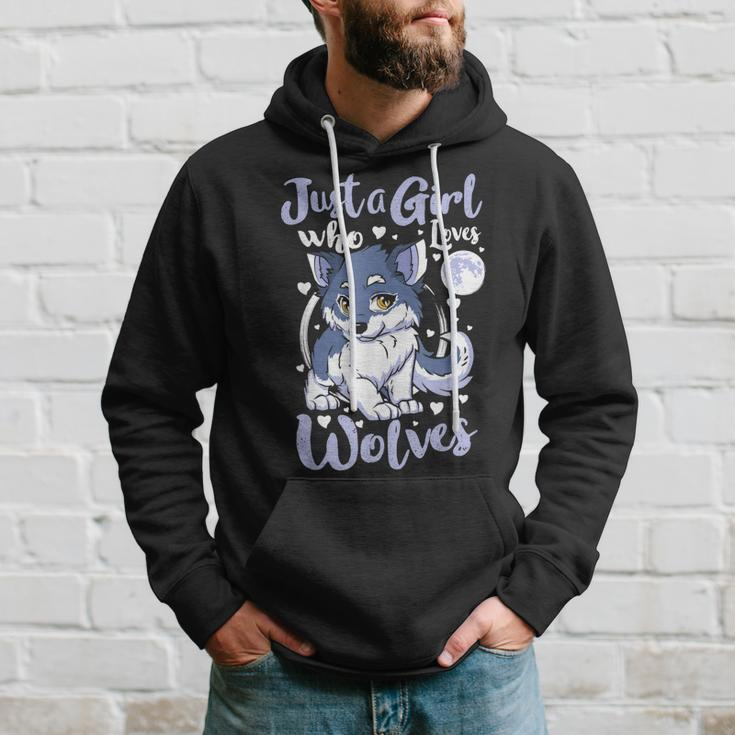 Just A Girl Who Loves Wolves Cute Wolf Lover Gift Hoodie Gifts for Him