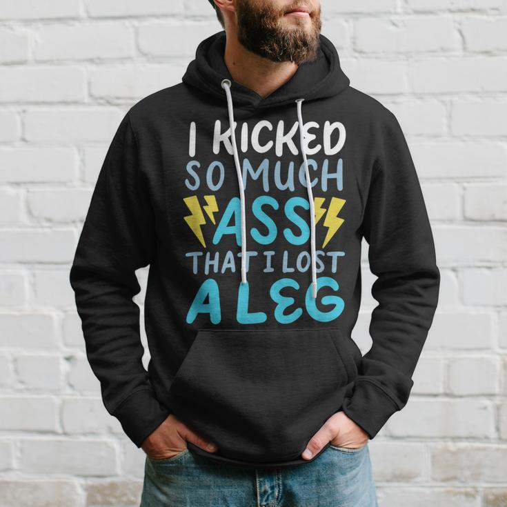 Kicked So Much Ass That I Lost A Leg Funny Veteran Ampu Men Hoodie Graphic Print Hooded Sweatshirt Gifts for Him