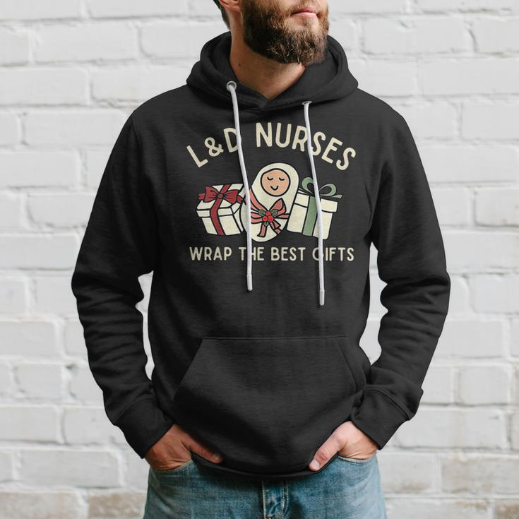 Labor And Delivery Nurse Christmas Matching Midwife Xmas Men Hoodie Graphic Print Hooded Sweatshirt Gifts for Him