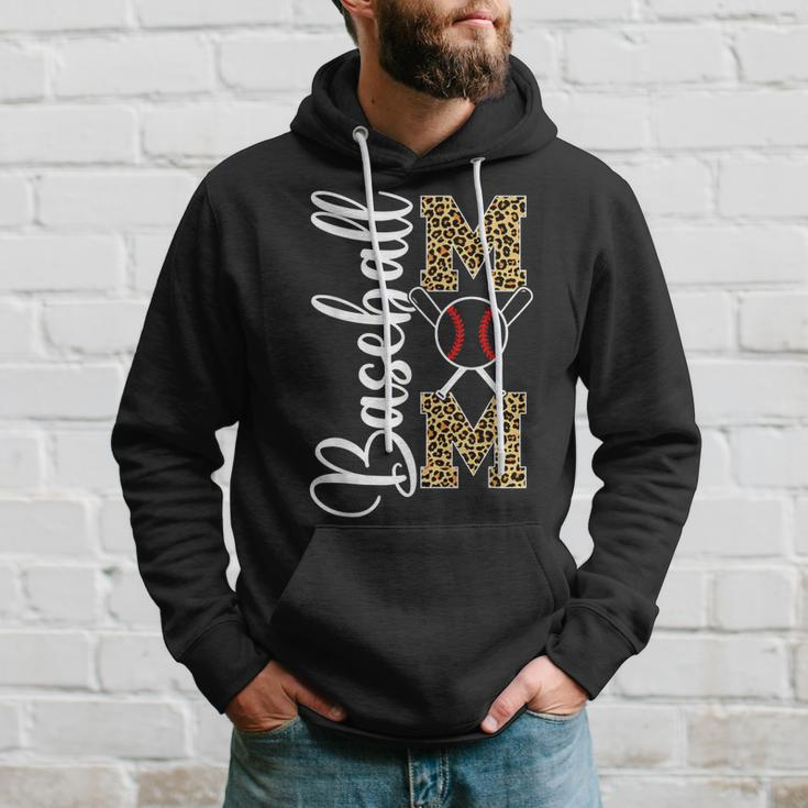 Leopard Baseball Softball Mom Mothers Day Funny Mom Life Hoodie Gifts for Him