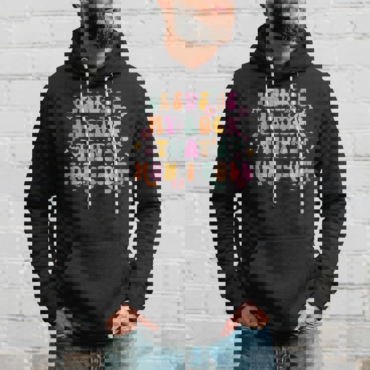 Leopard Jesus Is My Rock And That Is How I Roll Retro Groovy Hoodie Gifts for Him