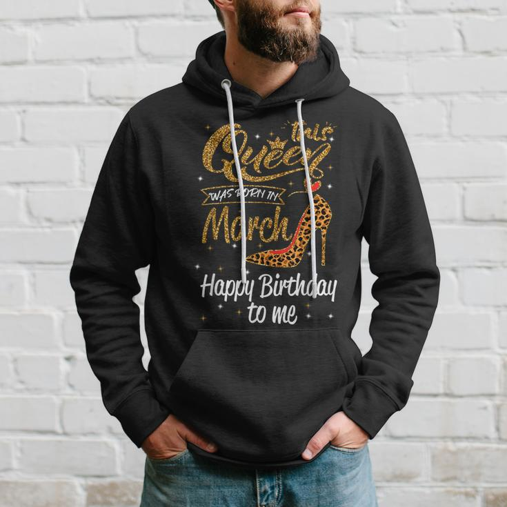 Leopard This Queen Was Born In March Happy Birthday Hoodie Gifts for Him