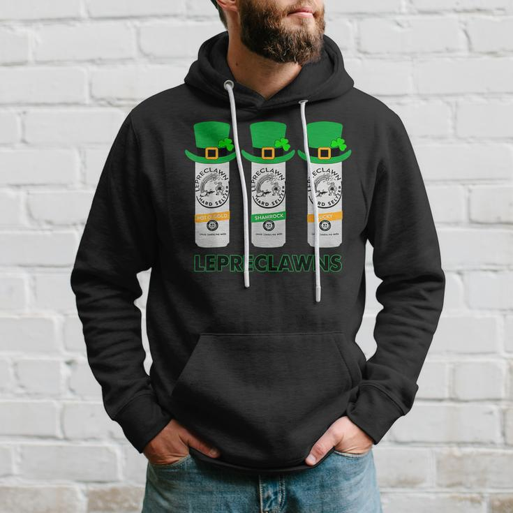 Lepreclawns Lucky Shamrock Drinking St Patricks Day Claw Hoodie Gifts for Him