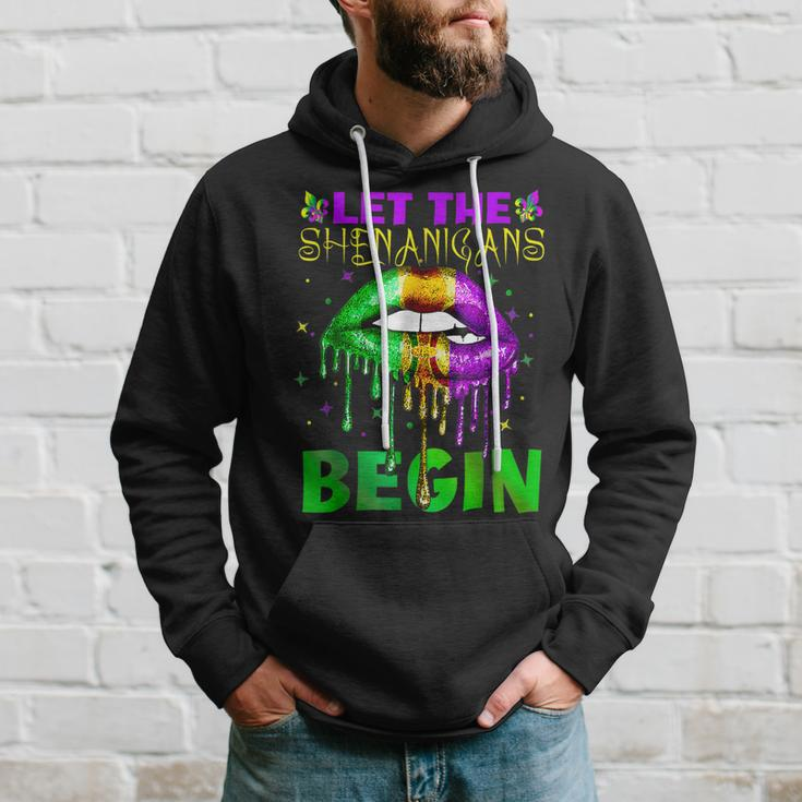 Let The Shenanigans Begin Mardi Gras Sexy Lips Hoodie Gifts for Him