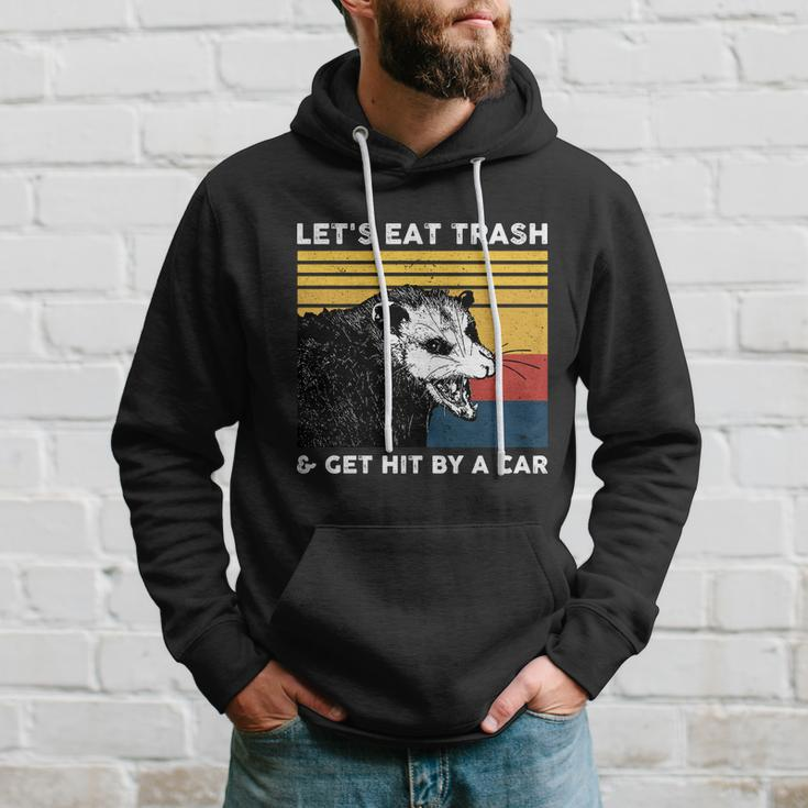 Lets Eat Trash And Get Hit By A Car Opossum Vintage Cute Gift Hoodie Gifts for Him