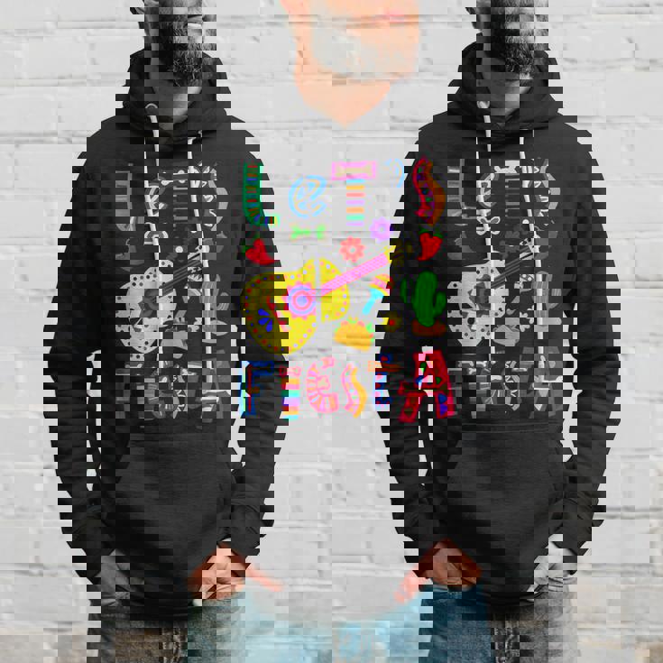 Lets Fiesta Cinco De Mayo Mexican Guitar Fiesta Hoodie Gifts for Him
