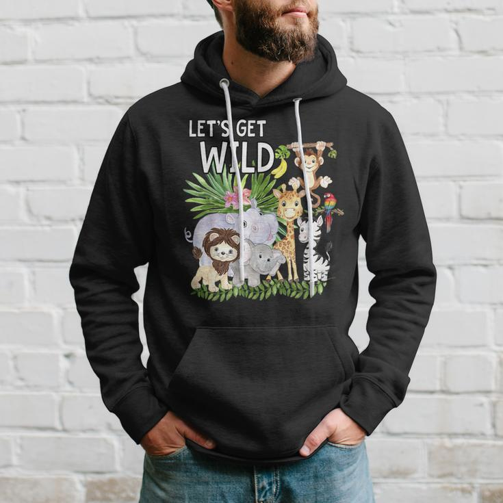 Lets Get Wild Zoo Animals Safari Party A Day At The Zoo Hoodie Gifts for Him