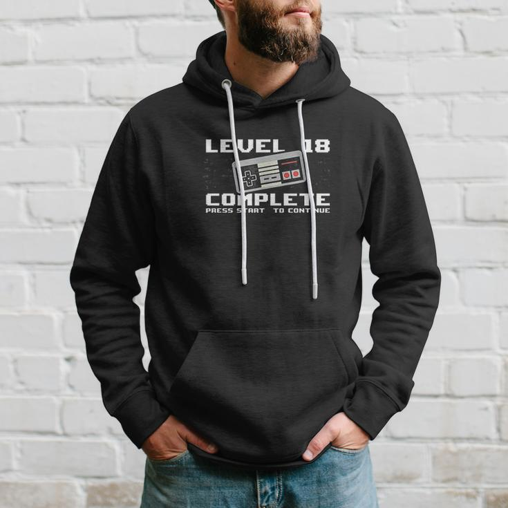 Level 18 Complete 2004 18 Years Old Gamer 18Th Birthday Men Hoodie Gifts for Him