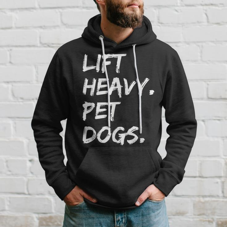 Lift Heavy Pet Dogs Funny Gym For Weightlifters Dog Lovers Men Hoodie Graphic Print Hooded Sweatshirt Gifts for Him