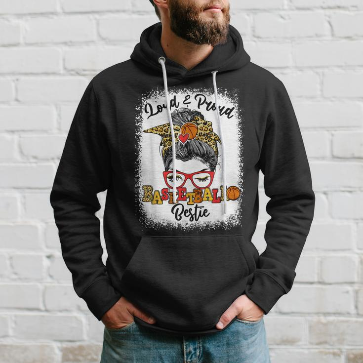 Loud And Proud Basketball Bestie Messy Bun Bleached Men Hoodie Graphic Print Hooded Sweatshirt Gifts for Him