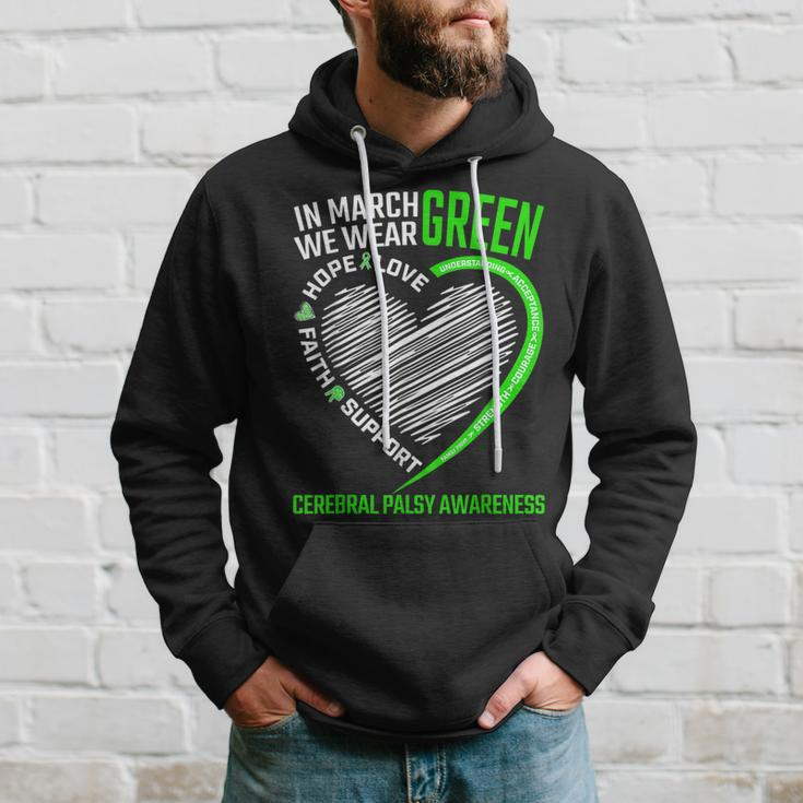 Love Hope Faith March We Wear Green Cerebral Palsy Awareness Hoodie Gifts for Him