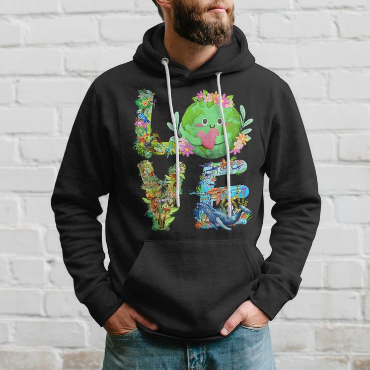 Love World Earth Day Planet Anniversary Earth Day Everyday Hoodie Gifts for Him