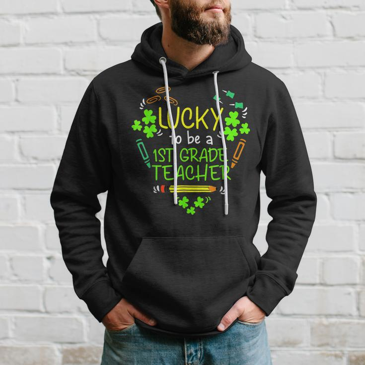 Lucky To Be A 1St Grade Teacher Shamrock St Patricks Day Hoodie Gifts for Him