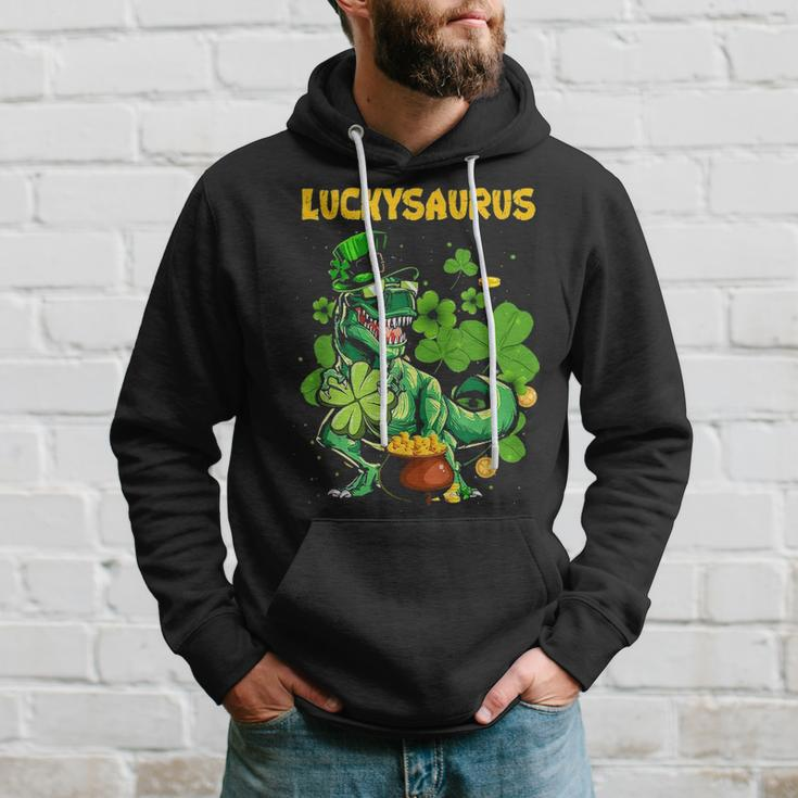 Luckysaurus Irish Leprechaun DinosaurRex St Patricks Day Hoodie Gifts for Him