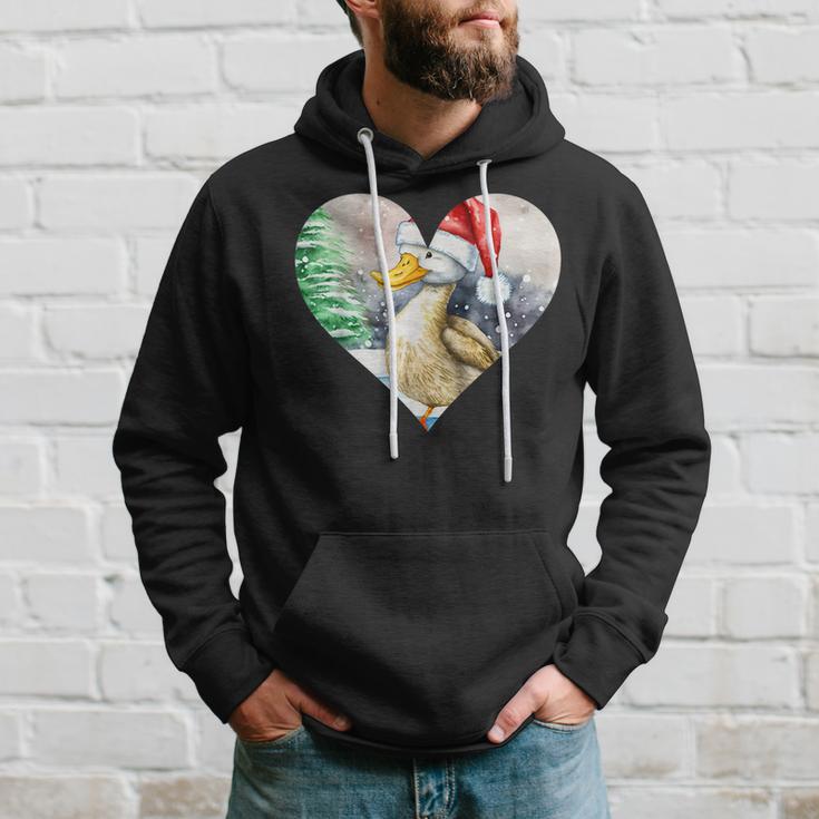 Lustige Ente Weihnachtsmütze Vintage Valentinstag Ente V2 Hoodie Geschenke für Ihn