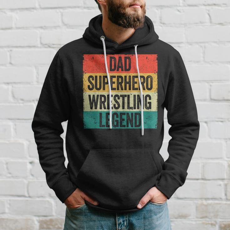 Lustiges Wrestler Papa Hoodie, Vatertag Superhelden Wrestling Legende Geschenke für Ihn