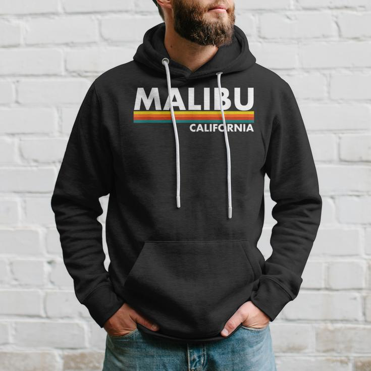 Malibu - California - Retro Stripes - Classic Hoodie Gifts for Him