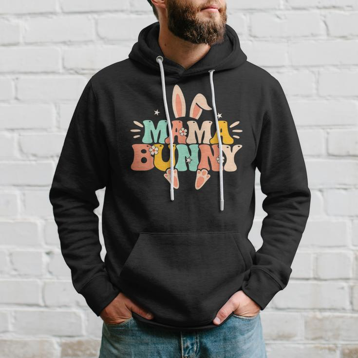 Mama Bunny Retro Groovy Bunny Mom Mommy Happy Easter Day Hoodie Gifts for Him
