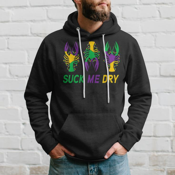 Mardi Gras Outfit Funny Suck Me Dry Crawfish Carnival Party Hoodie Gifts for Him