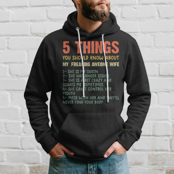 Mens 5 Things You Should Know About My Wife She Is My Queen Hoodie Gifts for Him