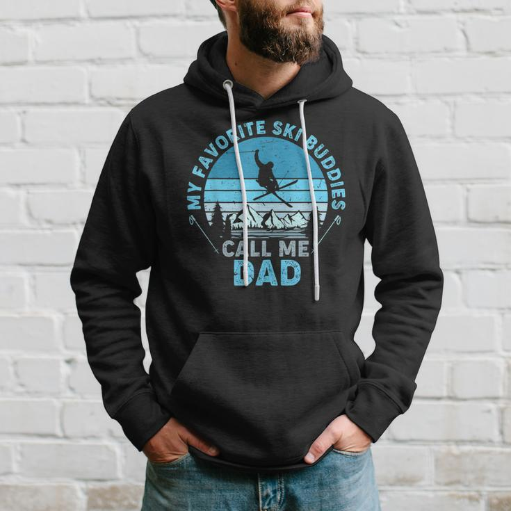 Mens Bddj Vintage My Favorite Ski Buddies Call Me Dad Fathers Day Hoodie Gifts for Him