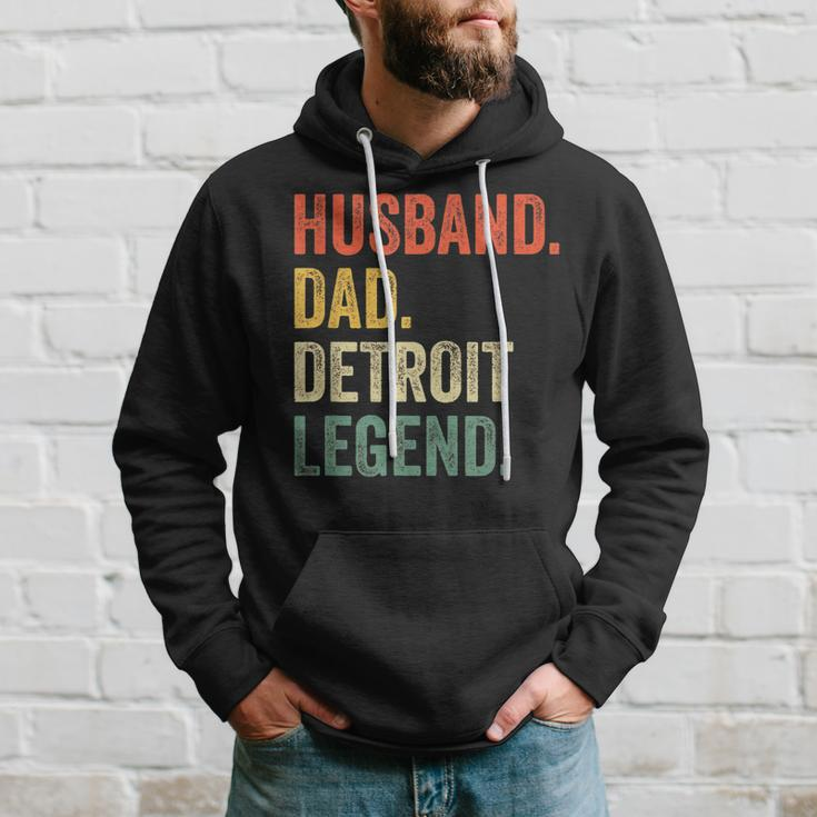 Mens Husband Dad Detroit Legend Funny Fathers Day Vintage Hoodie Gifts for Him