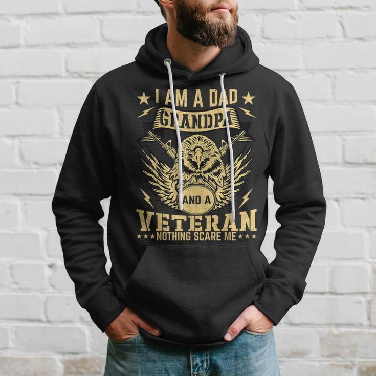 Mens Im A Dad Grandpa And A Veteran Nothing Scares Me Father Day Hoodie Gifts for Him