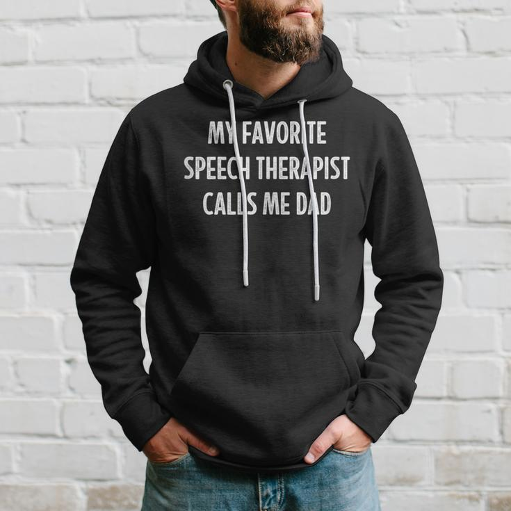 Mens My Favorite Speech Therapist Calls Me Dad - Vintage Style - Hoodie Gifts for Him