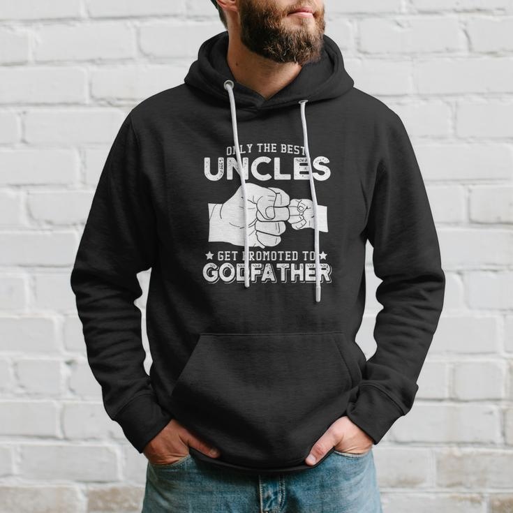 Mens Only The Best Uncles Get Promoted To Godfather V2 Hoodie Gifts for Him