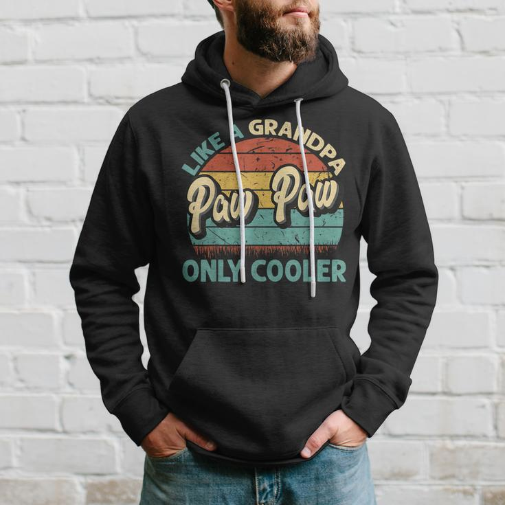 Mens Paw Paw Like A Grandpa Only Cooler Vintage Dad Fathers Day Hoodie Gifts for Him
