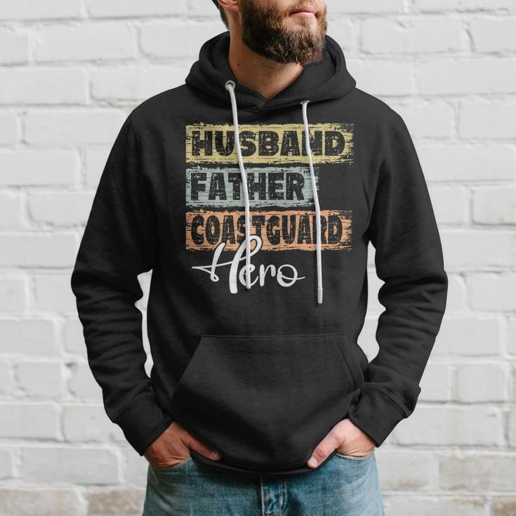 Mens Profession Dad Hero Father Coastguard Hoodie Gifts for Him