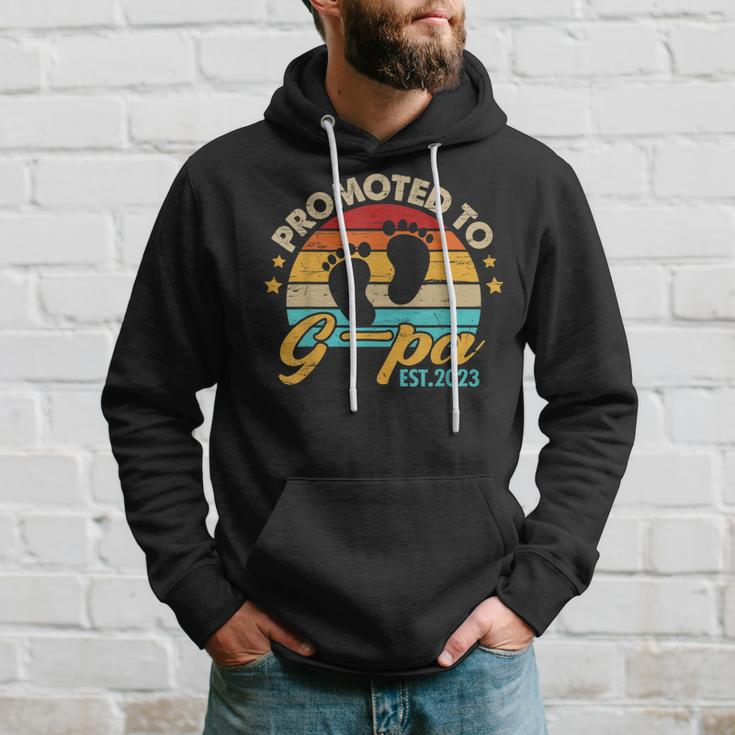 Mens Promoted To G Pa 2023 Fathers Day Funny First Time Dad Hoodie Gifts for Him