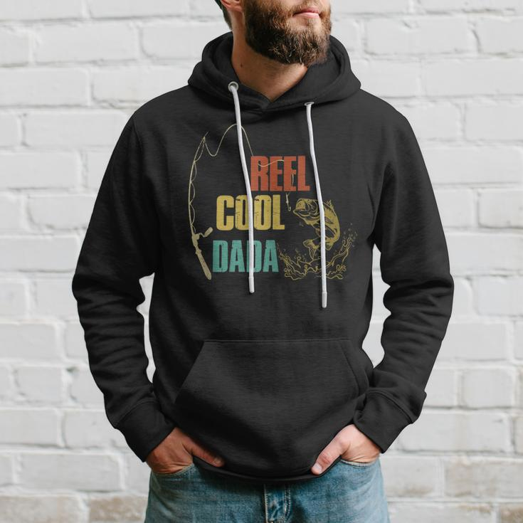 Mens Retro Reel Cool Dada Fathers Day Fishing Fisher Hoodie Gifts for Him