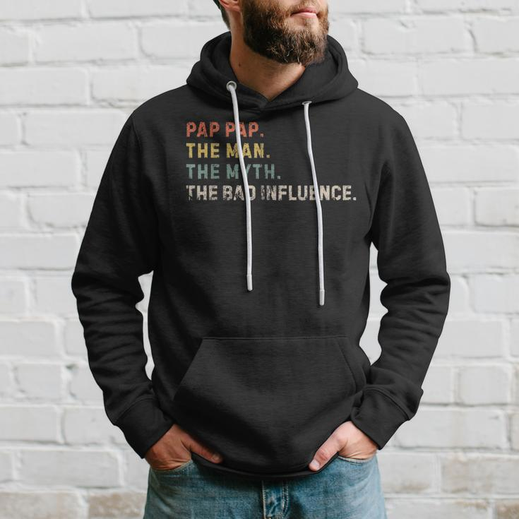 Mens The Man The Myth Bad Influence Pap Pap Xmas Fathers Day Gift Hoodie Gifts for Him