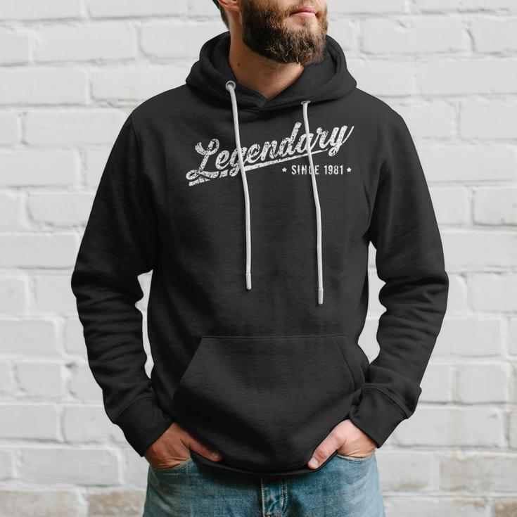 Mens Vintage 40Th Birthday Gift For Dad | Legendary Since 1981 Hoodie Gifts for Him