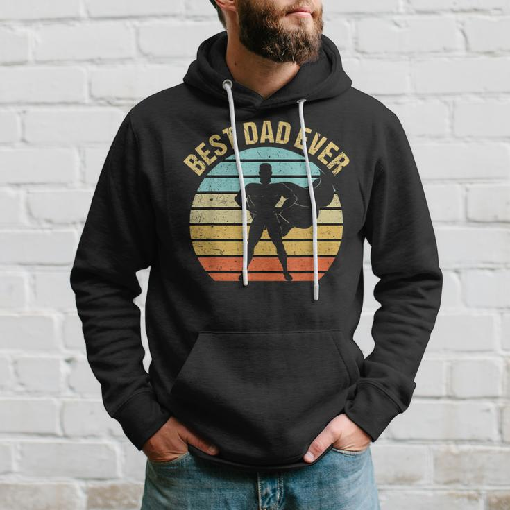 Mens Vintage Best Dad Ever Superhero Fathers Day Hoodie Gifts for Him