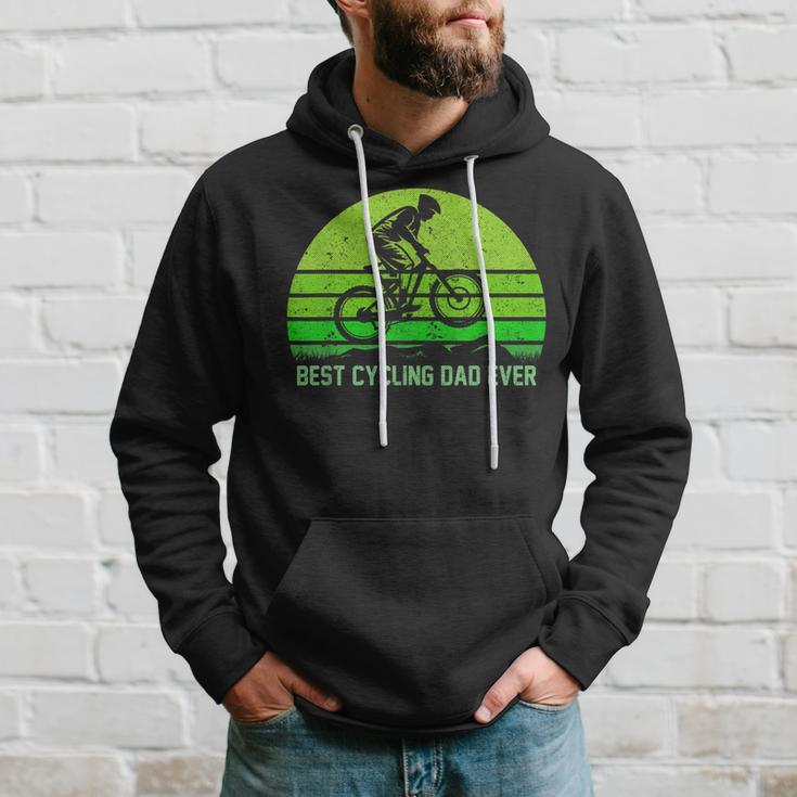 Mens Vintage Retro Best Cycling Dad Ever Funny Mountain Biking Hoodie Gifts for Him