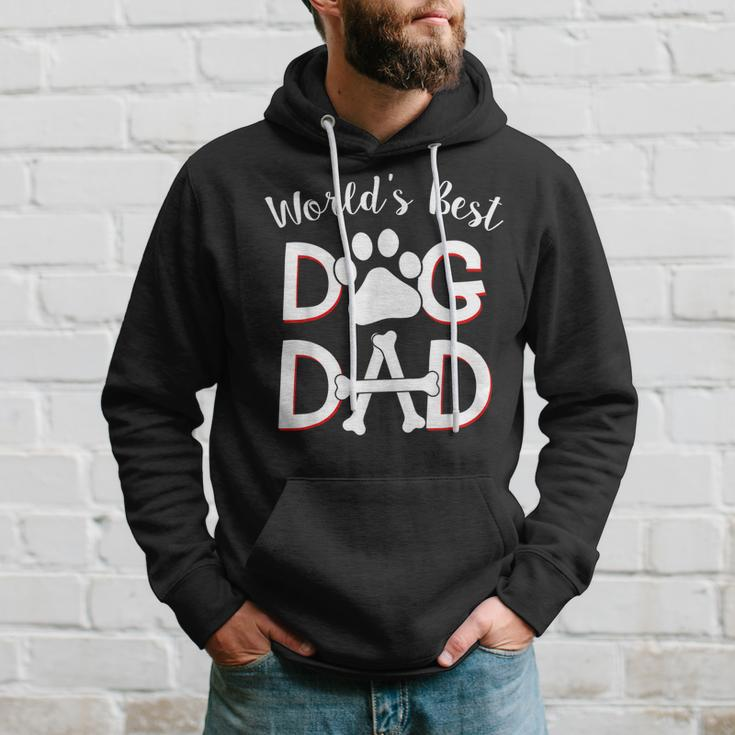 Mens Worlds Best Dog Dad Dog Owner Paw Print Gift For Mens Hoodie Gifts for Him