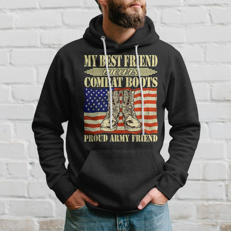 My Best Friend Wears Combat Boots Proud Army Friend Buddy Hoodie Gifts for Him