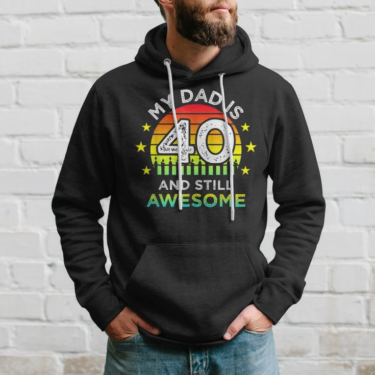 My Dad Is 40 And Still Awesome Vintage 40Th Birthday Party Hoodie Gifts for Him