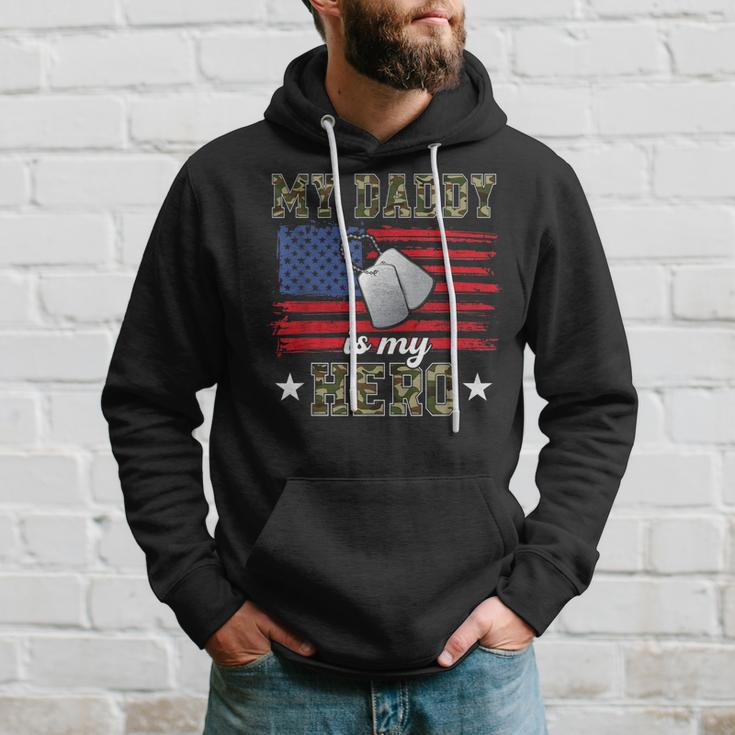 My Daddy Is My Hero Military Dad American Flag Army Proud Ar Hoodie Gifts for Him