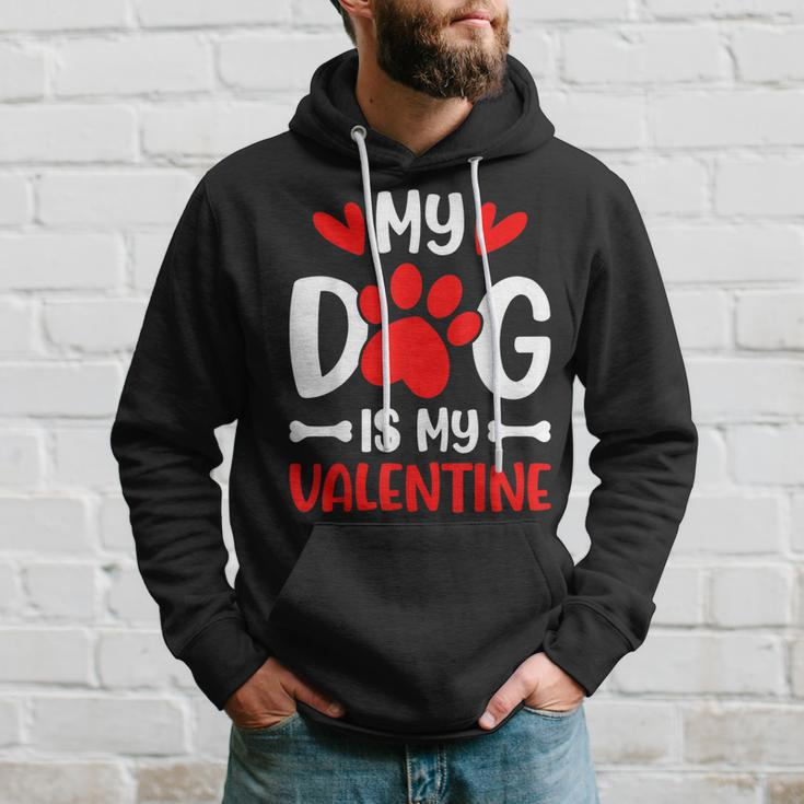 My Dog Is My Valentine Paw Heart Puppy Pet Owner Gifts Hoodie Gifts for Him