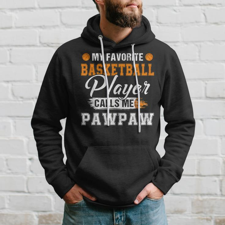 My Favorite Basketball Player Calls Me Pawpaw Fathers Day Men Hoodie Graphic Print Hooded Sweatshirt Gifts for Him