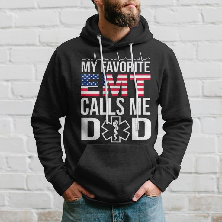 My Favorite Emt Calls Me Dad Fathers Day Gift Hoodie Gifts for Him