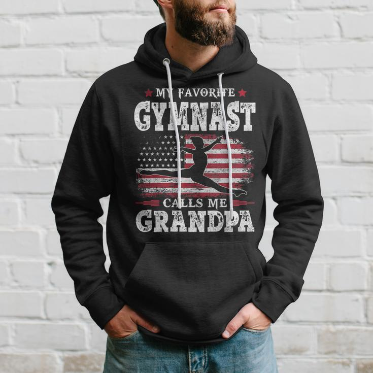 My Favorite Gymnast Calls Me Grandpa Usa Flag Father Gift Hoodie Gifts for Him