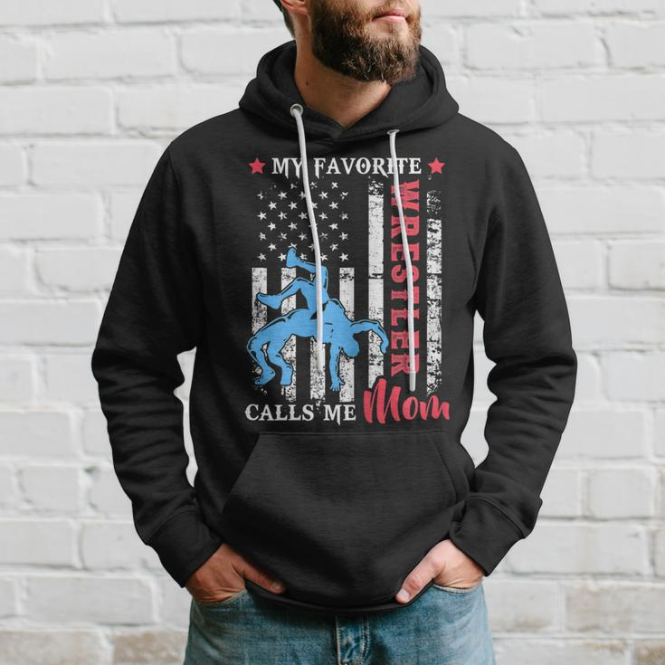 My Favorite Wrestler Calls Me Mom Usa Flag Mothers Day Gift For Womens Hoodie Gifts for Him